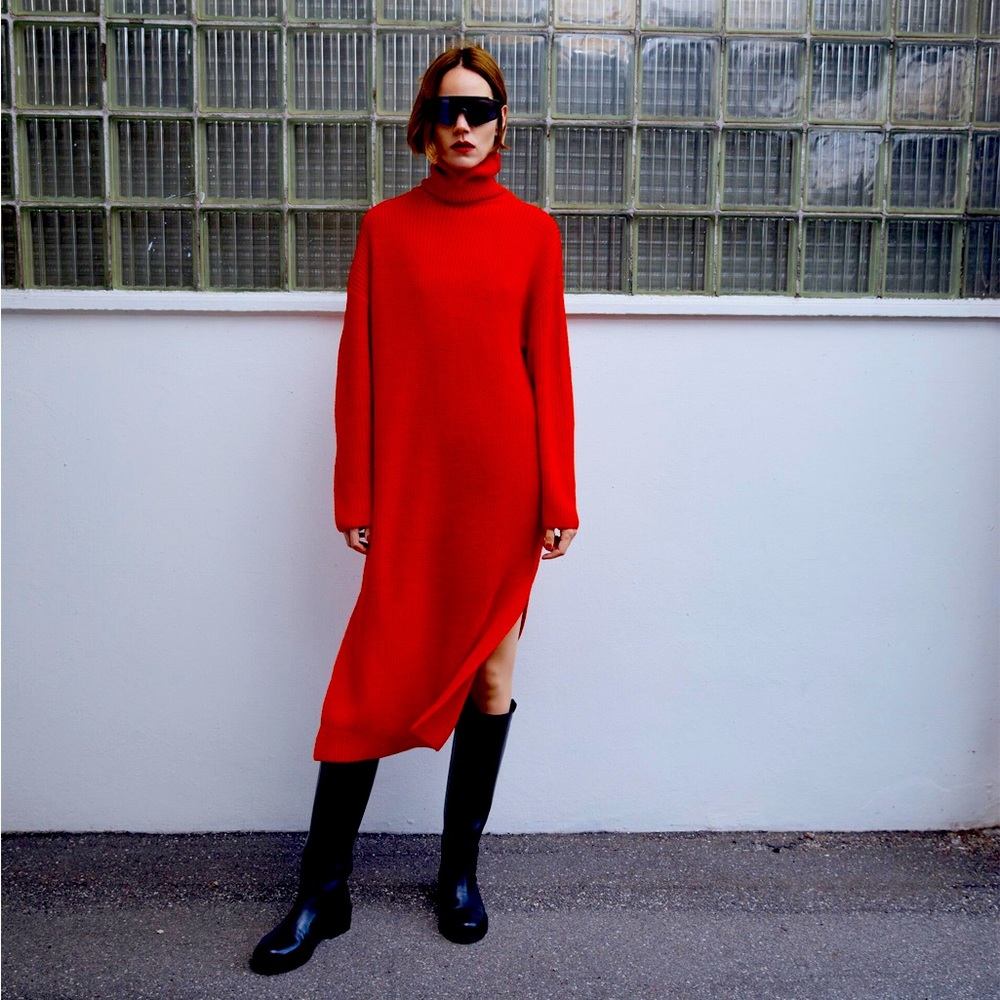 NWT Zara Long Knit Turtleneck Dress - size S